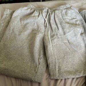 light grey wide legged sweatpants